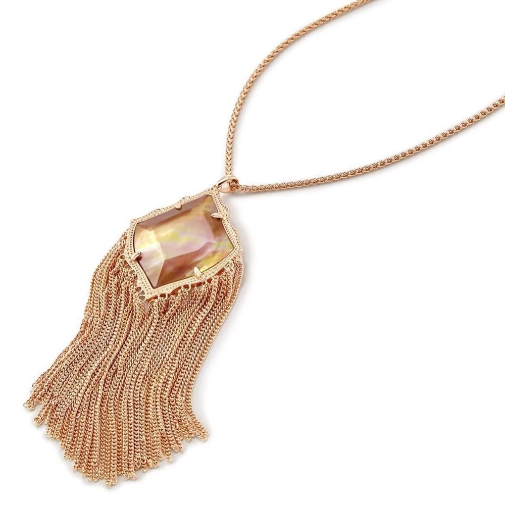 Kendra Scott Rose Gold Kingston Pendant Long Necklace